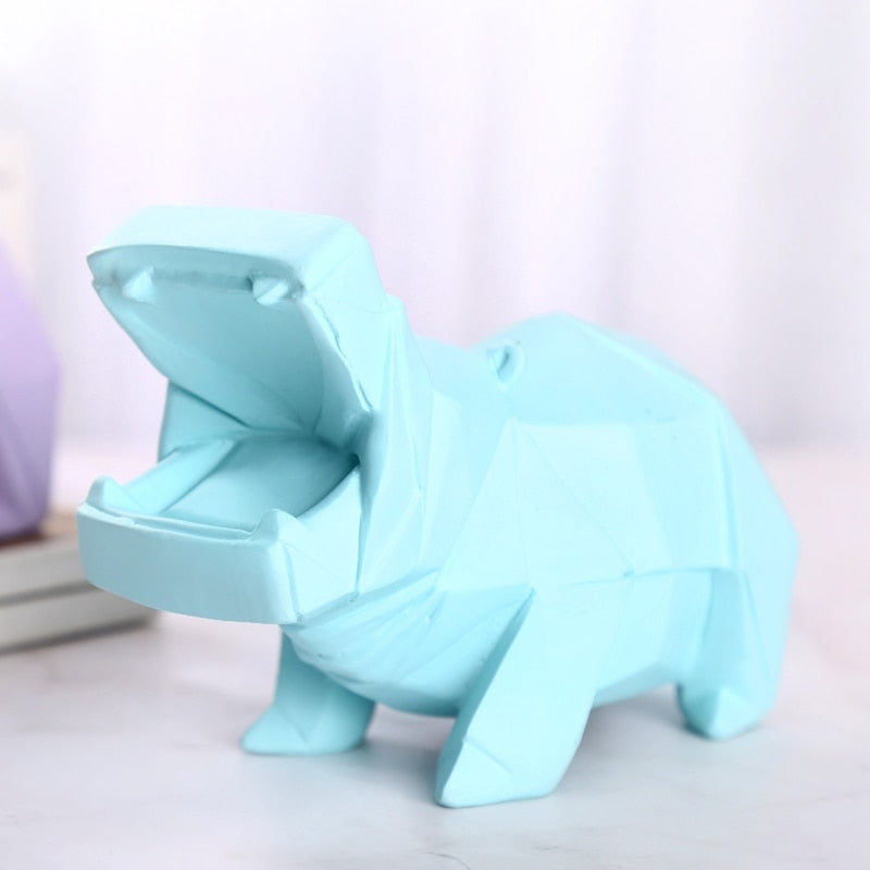 Color Abstract Hippo Piggy Bank