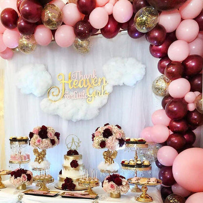 102pcs Pink Burgundy Wedding Balloon Kit