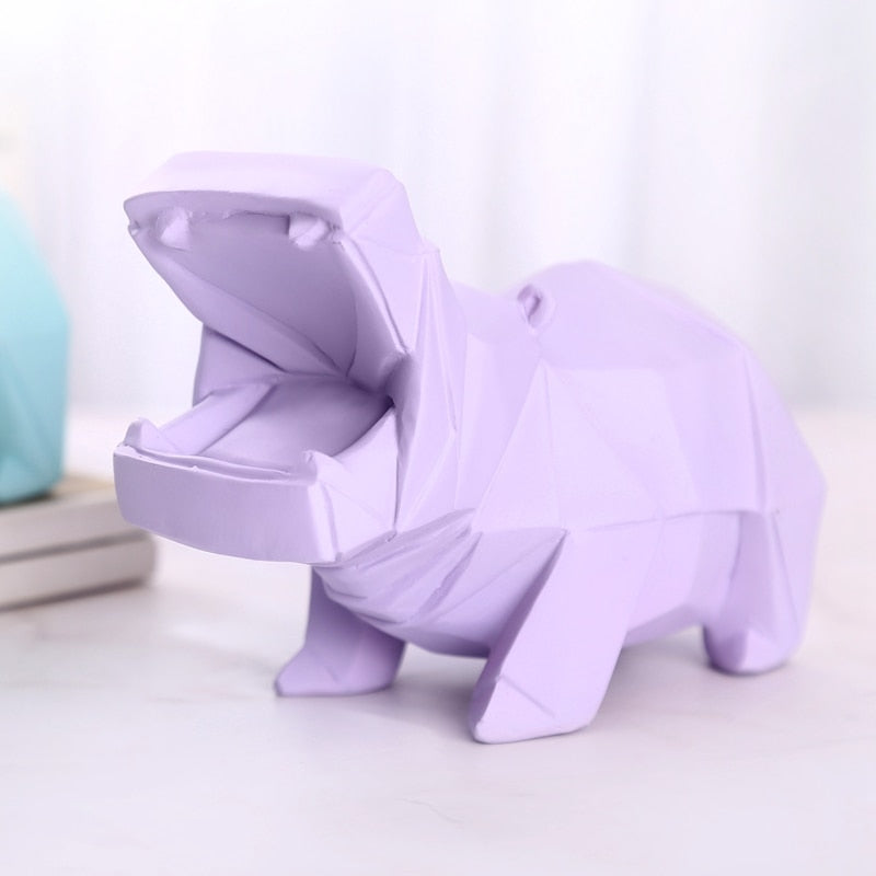 Color Abstract Hippo Piggy Bank