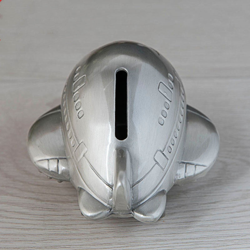 Tin airplane kid piggy bank