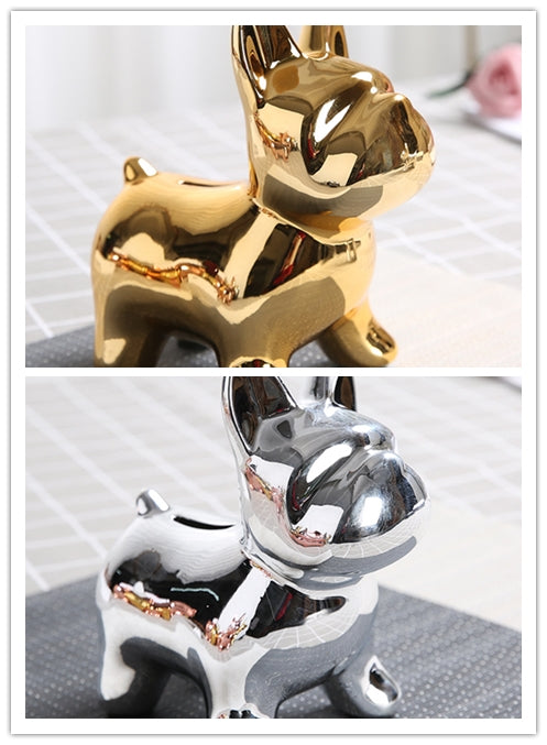 Electroplating Dog Piggy Bank