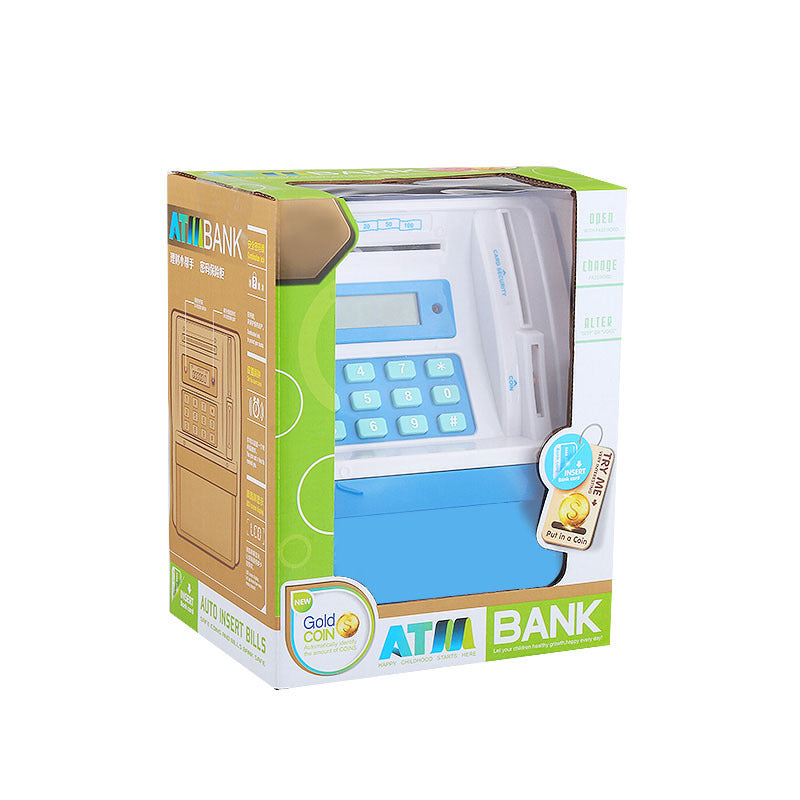 Blue atm piggy bank