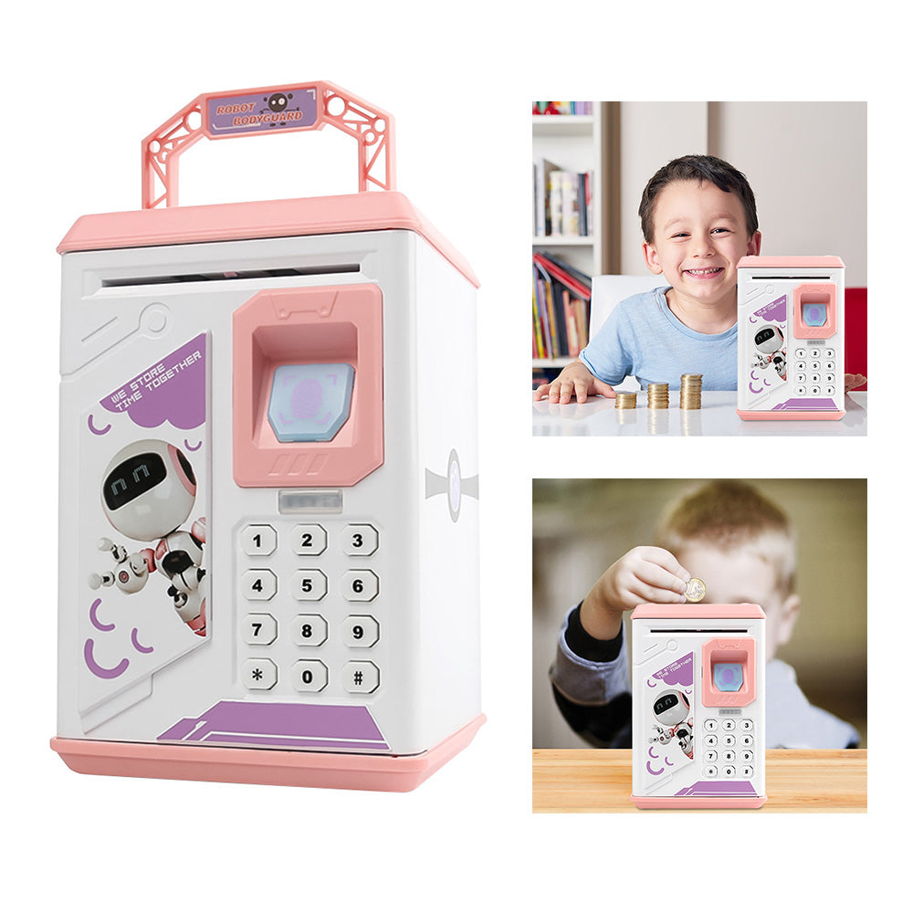 White pink fingerprint piggy bank