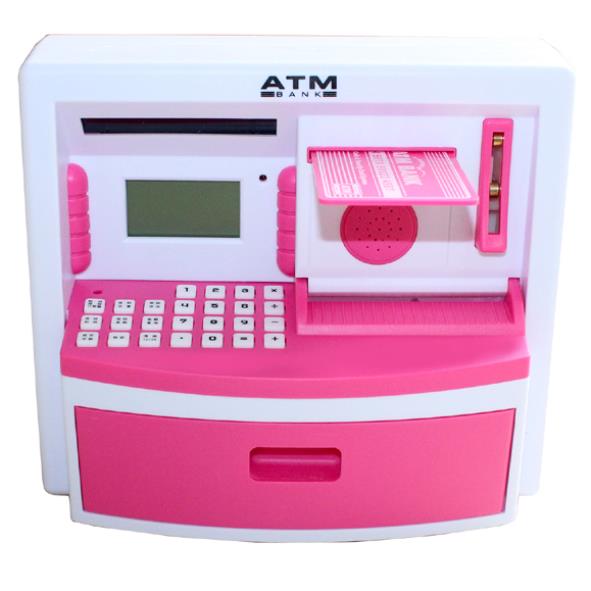 Pink atm piggy bank