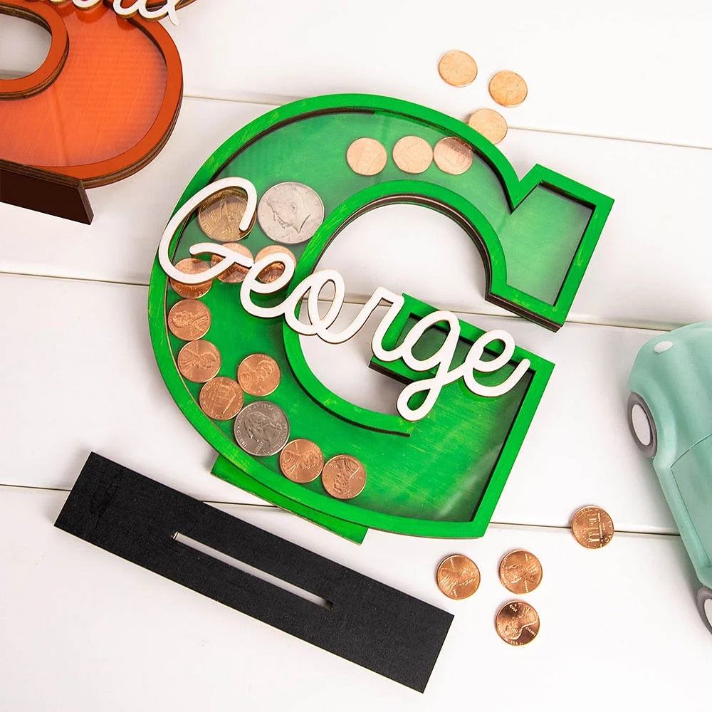 Personalized Wooden Money Saving Box