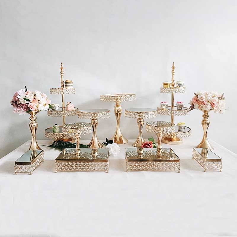 12 piece cake stand decoration set w/2 3 tier platters