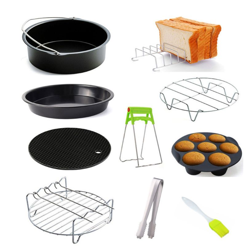 9pcs/set 6/7/8 Inches Air Fryer Accessories Kit