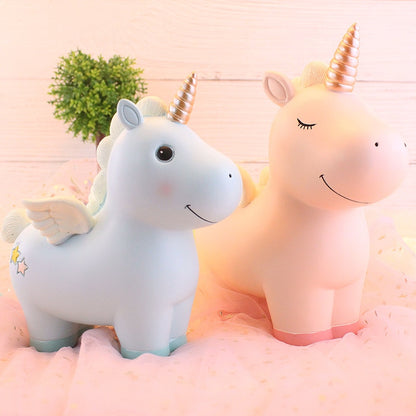 Pink Unicorn Kids Piggy Bank