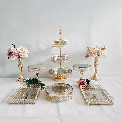 8 piece cake stand decoration set w/1 3 tier decoration set