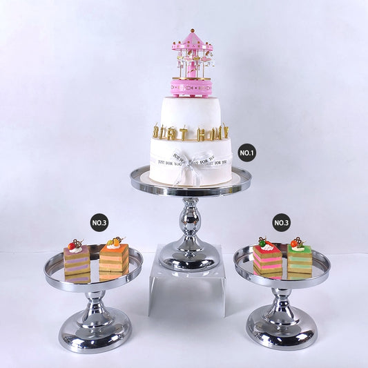 Sliver Desert Cake Stand Set