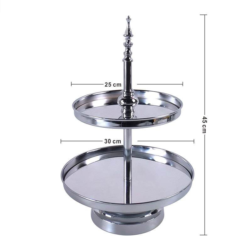 Sliver Desert Cake Stand Set