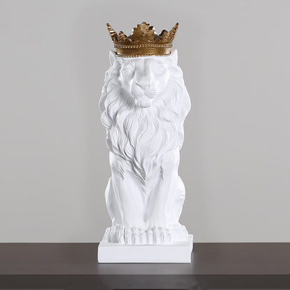 Modern Resin Black Lion Home Decor