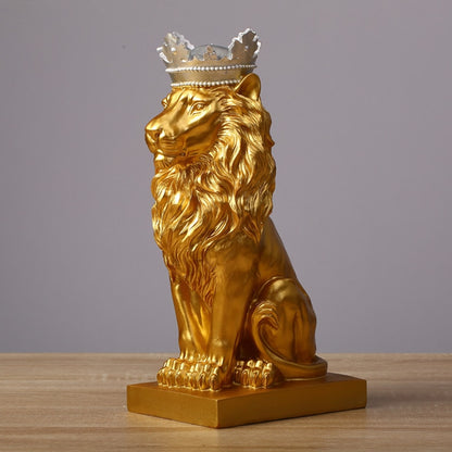 Modern Resin Black Lion Home Decor