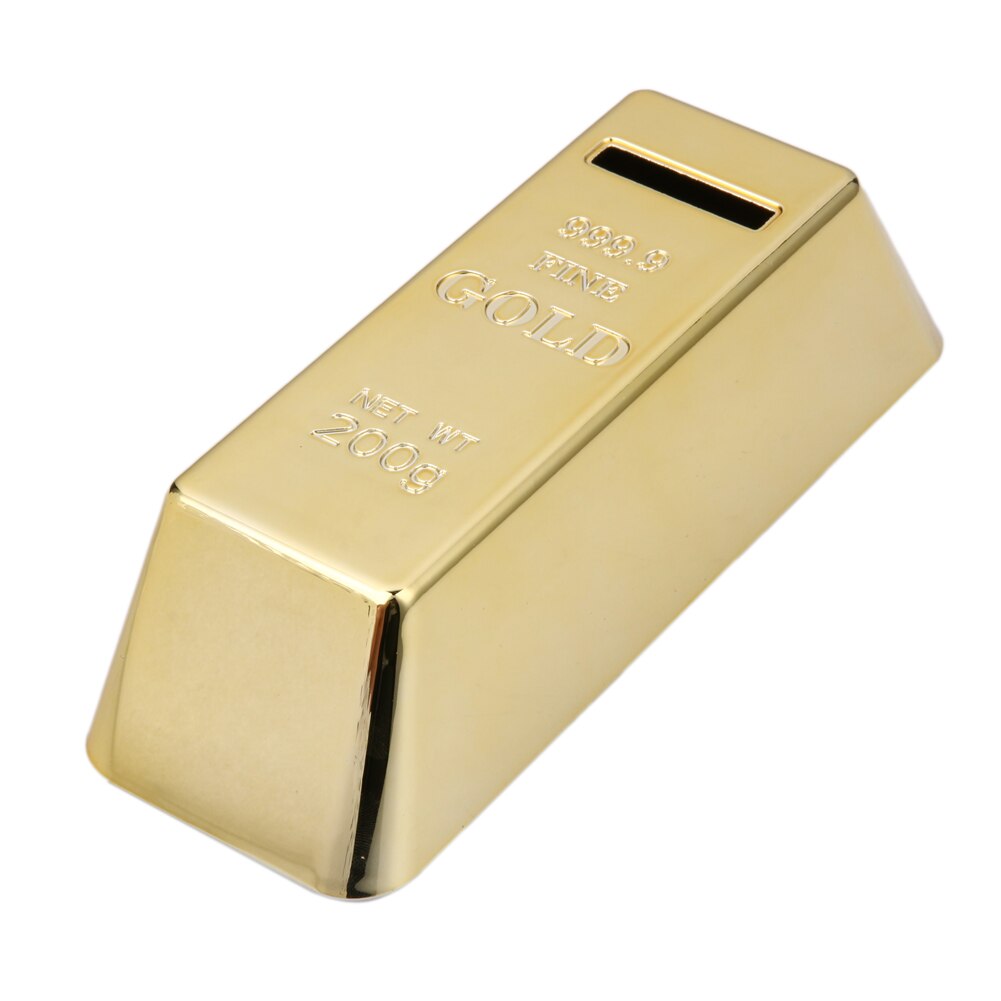 Gold brick piggy bank