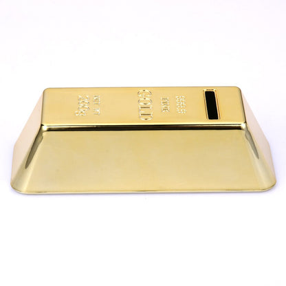 Gold brick piggy bank