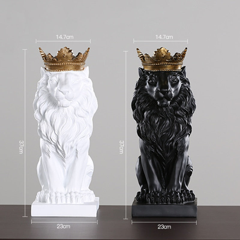 Modern Resin Black Lion Home Decor