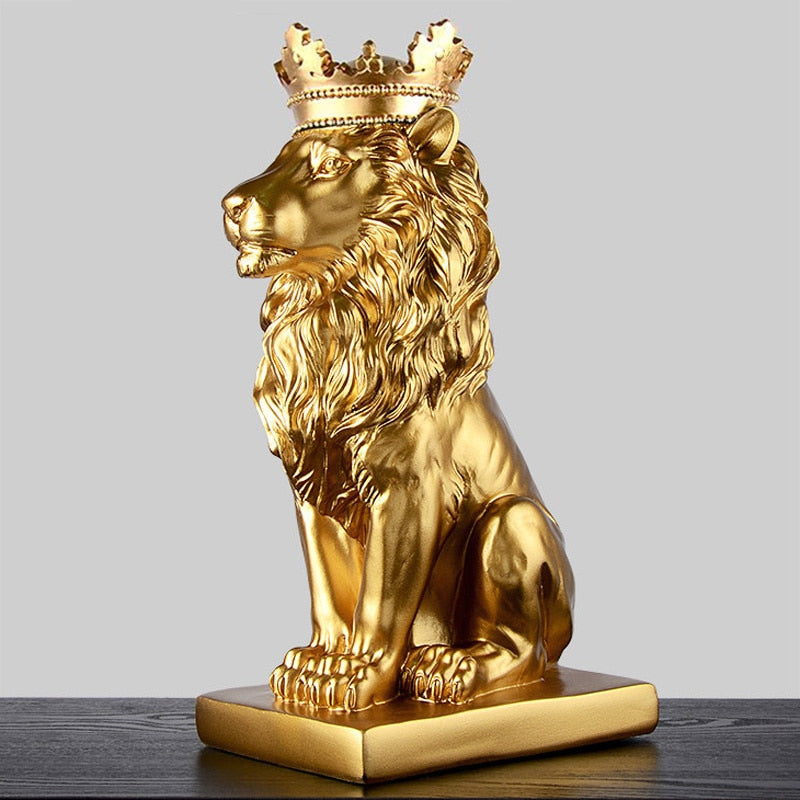 Modern Resin Black Lion Home Decor