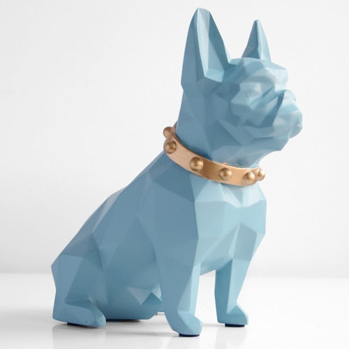 Light blue bulldog piggy bank