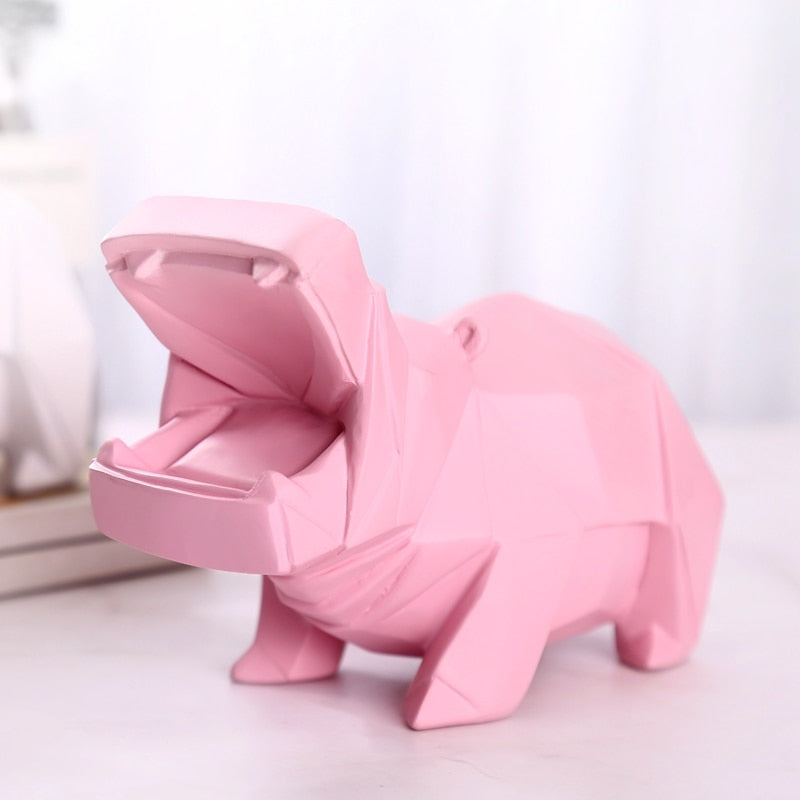 Color Abstract Hippo Piggy Bank