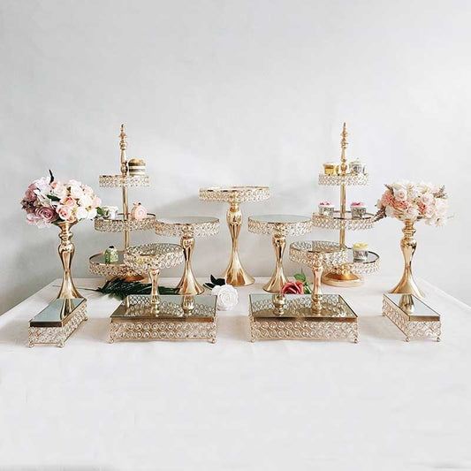 12 piece cake stand decoration set w/2 3 tier platter