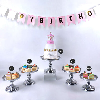 Sliver Desert Cake Stand Set