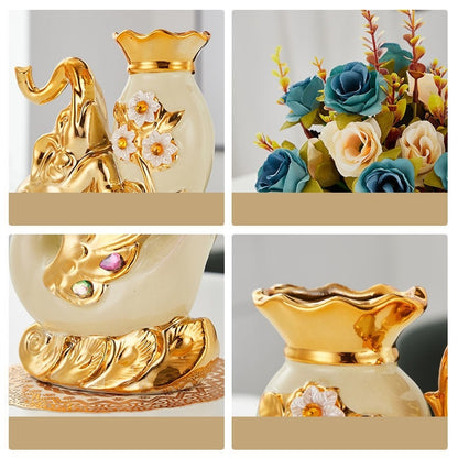 Ceramic Golden Vase