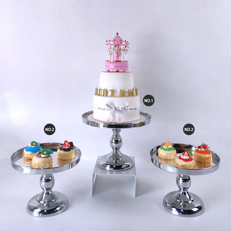 Sliver Desert Cake Stand Set