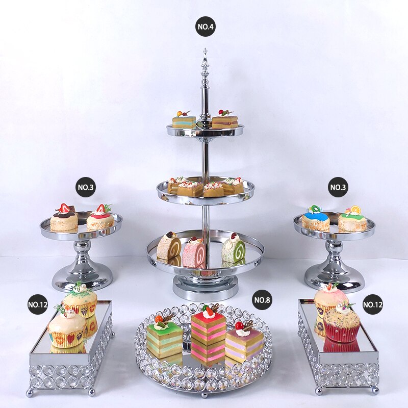 Sliver Desert Cake Stand Set