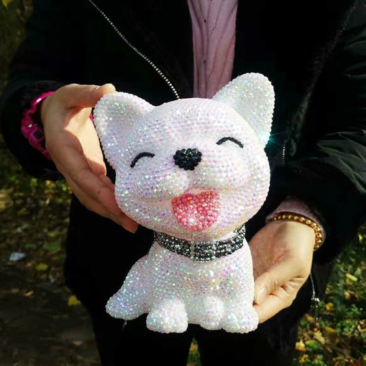 Cute Rhinestone Dog Piggy Bank