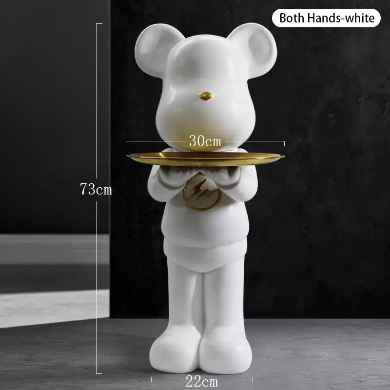 Violent Bear Statue W/Tray