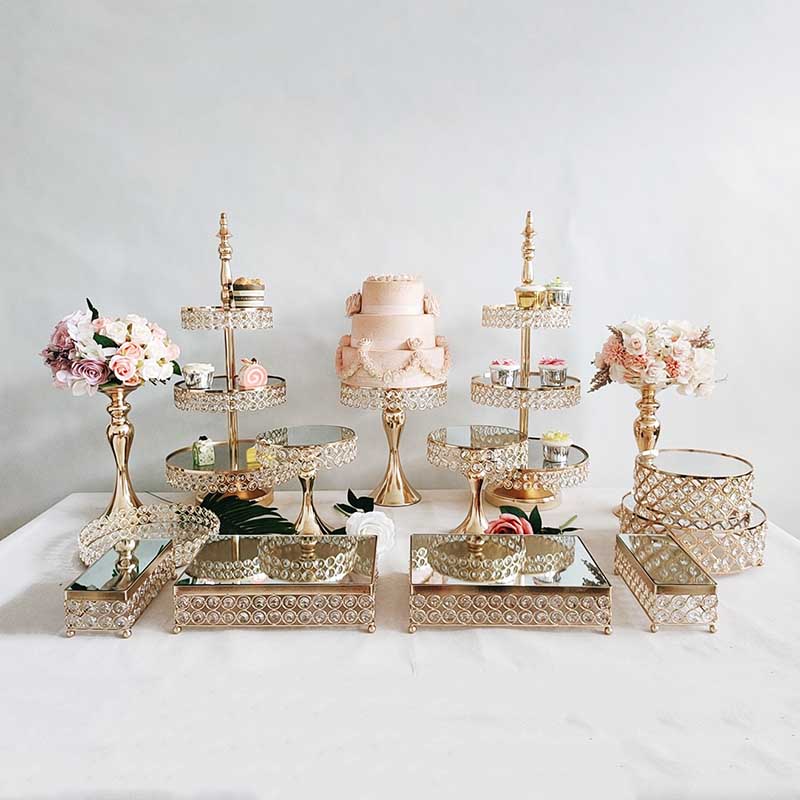 13 piece cake stand decoration set w/2 3 tier platter