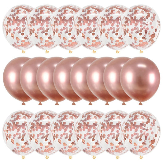 20Pcs Rose Gold Metallic Balloon Set