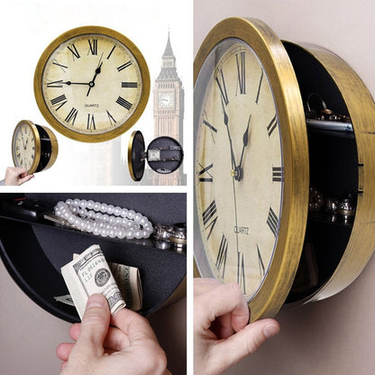 Vintage Wall Clock Secret Safe Box