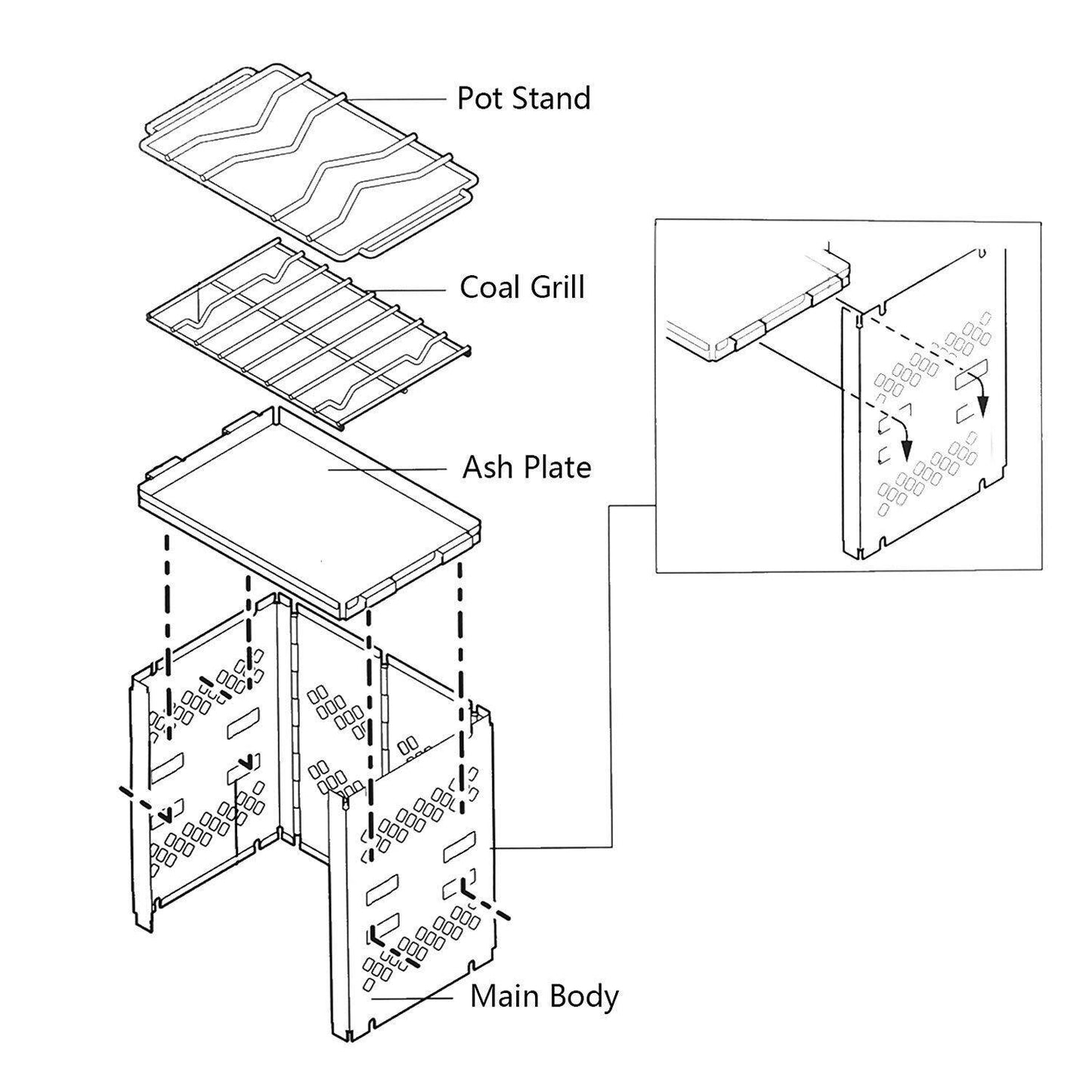 Outdoor Folding BBQ Grill Set