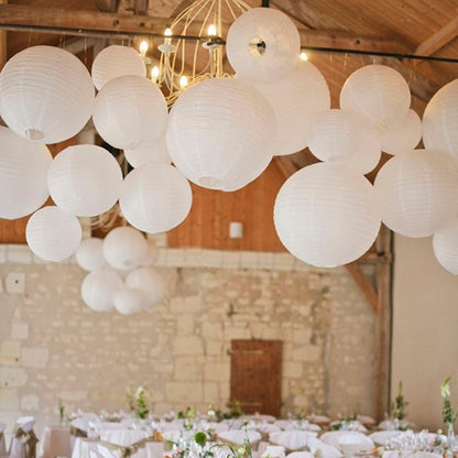 30pcs White Chinese Paper Lanterns