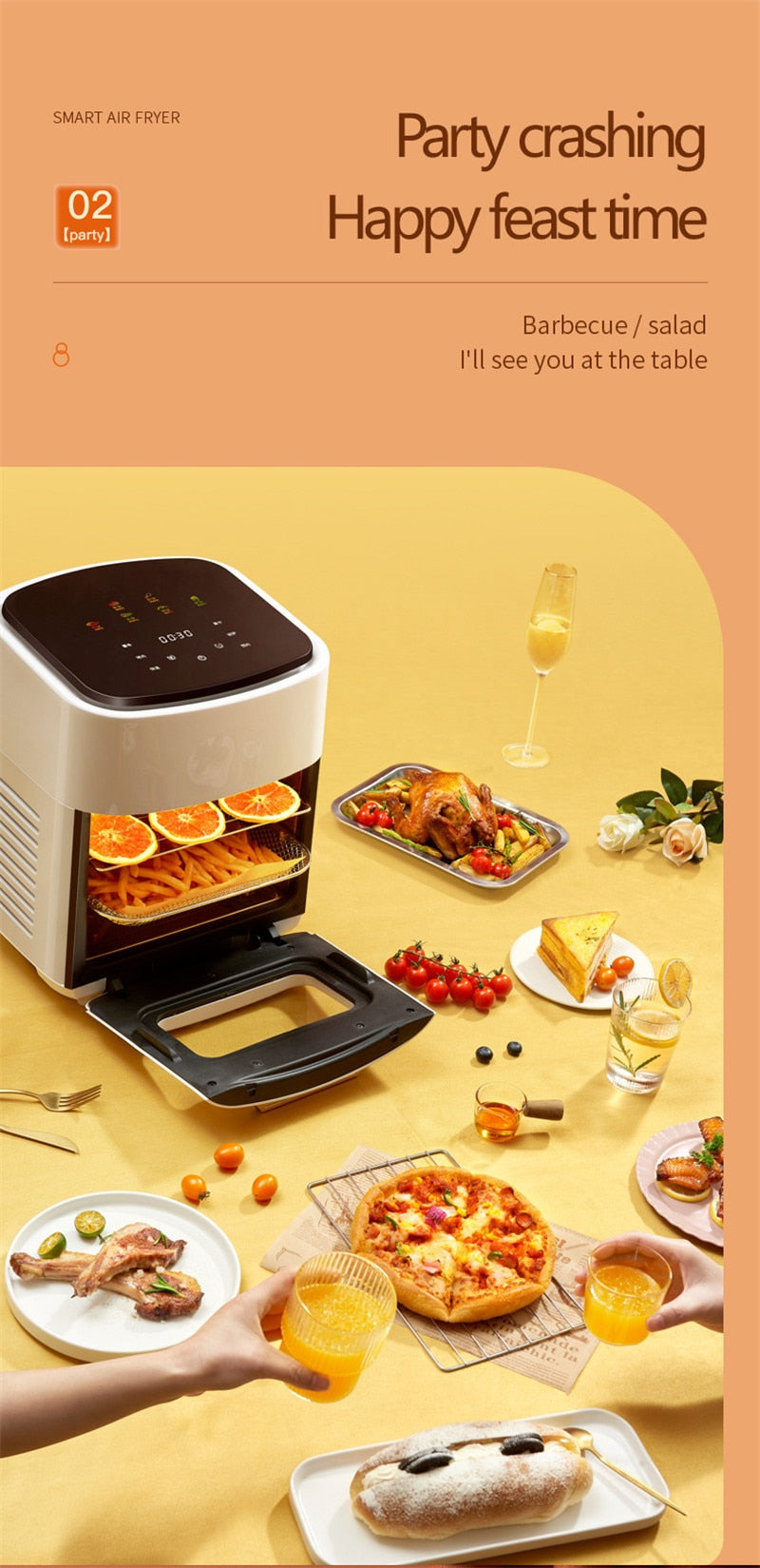 Digital Touchscreen Oven Toaster Multicooker