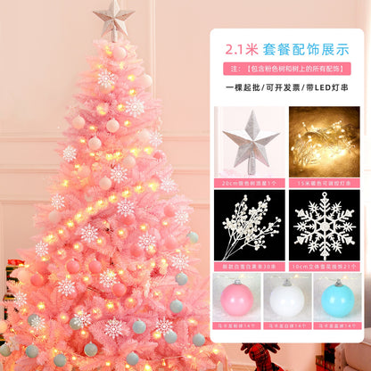 120/150/180/210cm Pink White Artificial Christmas Tree