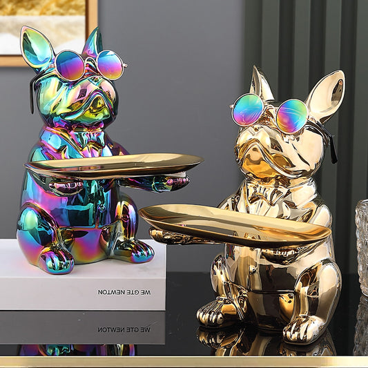 Ceramic French Bulldog Statue Piggy Bank