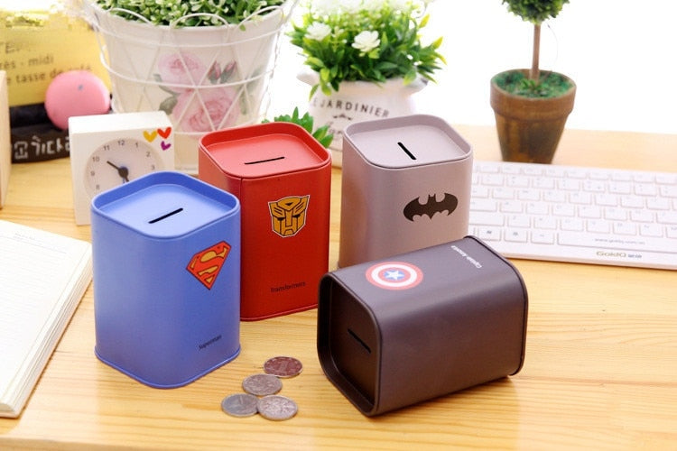 Superhero theme piggy bank