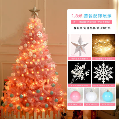 120/150/180/210cm Pink White Artificial Christmas Tree