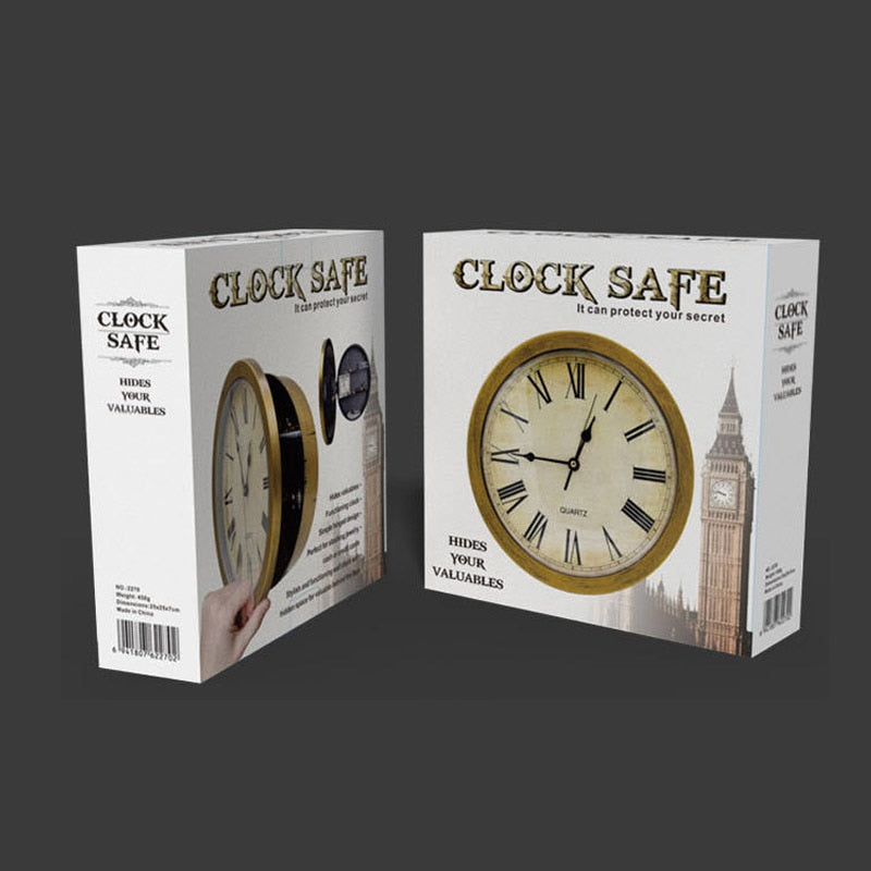 Vintage Wall Clock Secret Safe Box