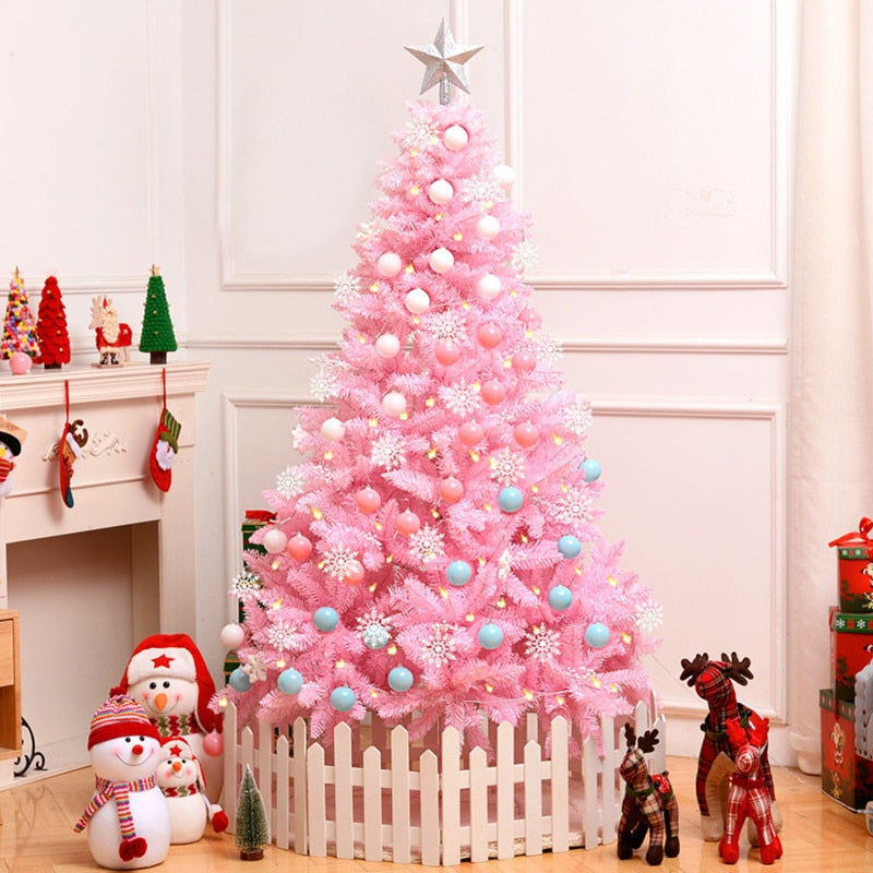 120/150/180/210cm Pink White Artificial Christmas Tree