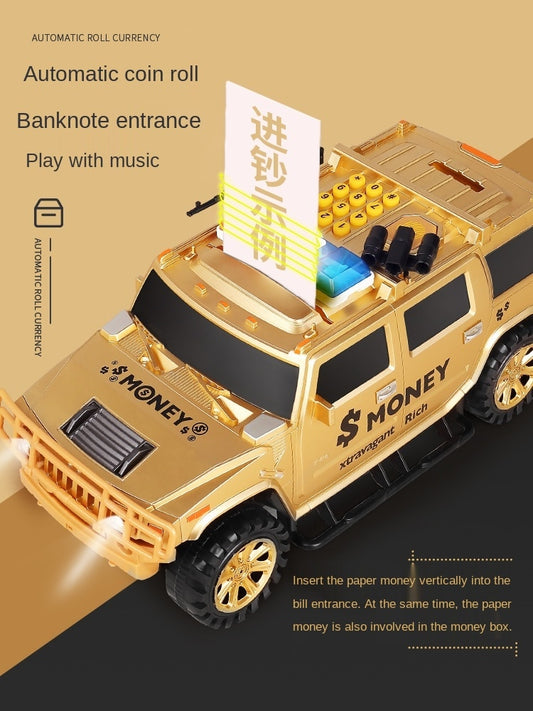 Gold car piggy bank