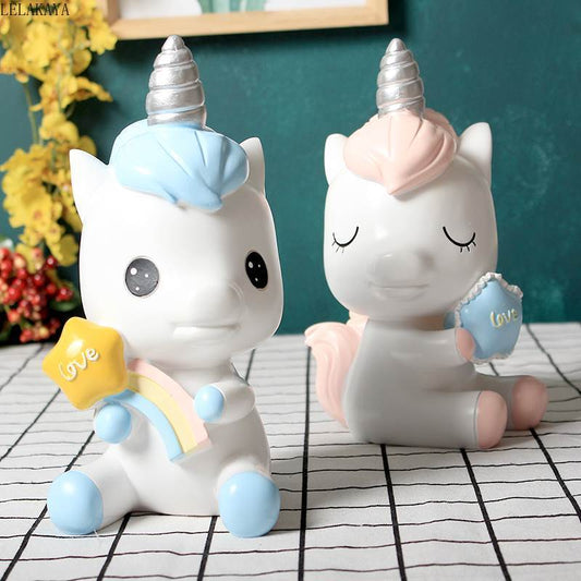 White unicorn piggy bank