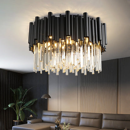 Black Crystal Ceiling Light