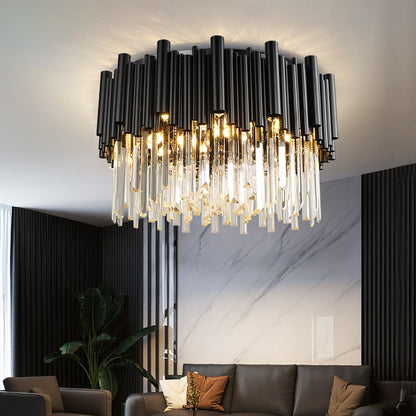 Black Crystal Ceiling Light