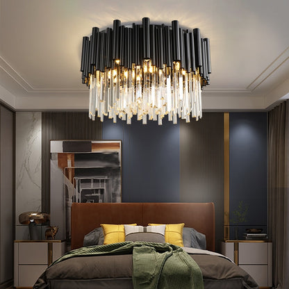 Black Crystal Ceiling Light